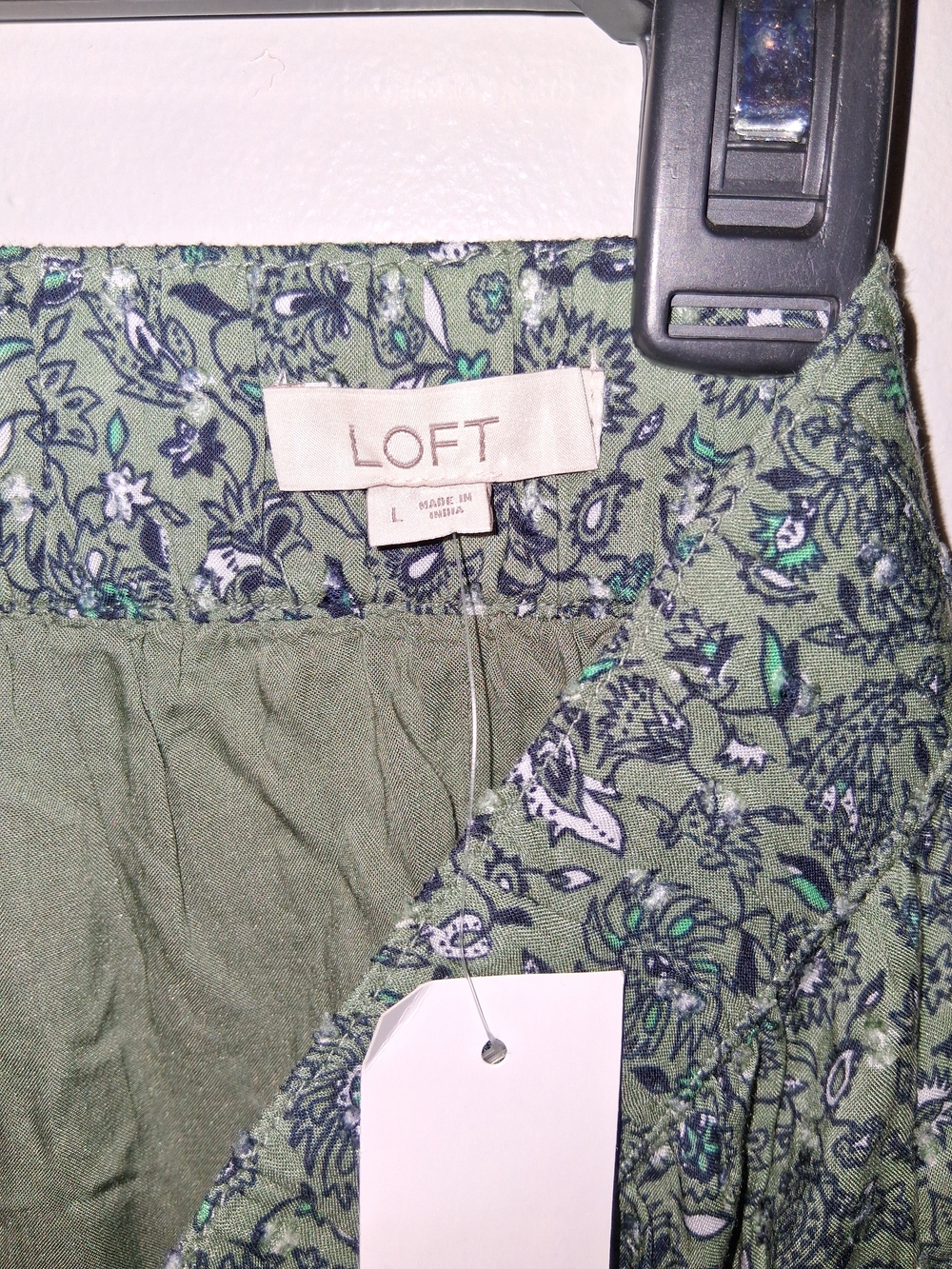 NWT The Loft Bohemian Cottagecore Green Floral Tiered Maxi Skirt Sz L - Picture 4 of 8